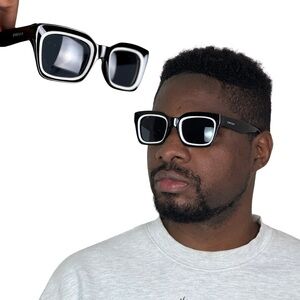 Black and White Square Sunglasses